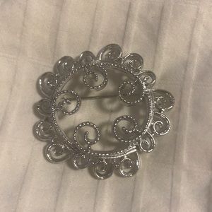 Silver tone Circle Pin
